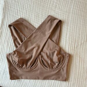Tan Front-Cross Top